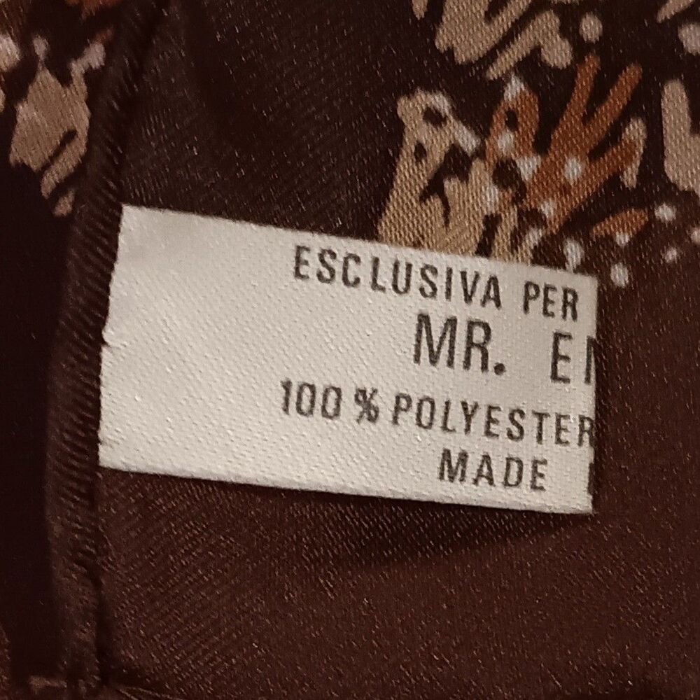 VTG Mr Emperor Square Scarf Brown Rust Tan Floral Botanical Abstract Italy 26x26 - Picture 6 of 13